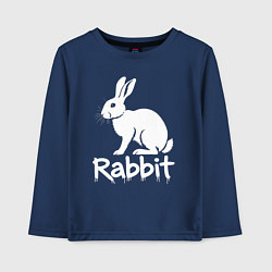 Лонгслив хлопковый детский Белый кролик, цвет: тёмно-синий