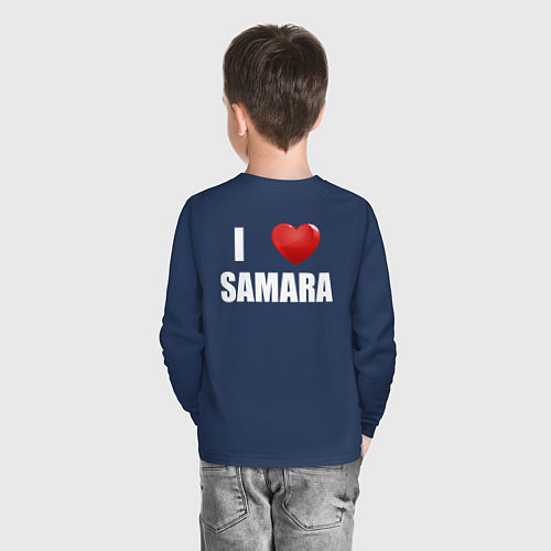 Детский лонгслив Я люблю Самару / Тёмно-синий – фото 4