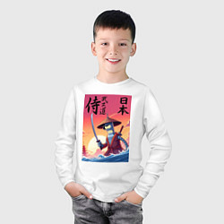 Лонгслив хлопковый детский Bender samurai - bushido, цвет: белый — фото 2