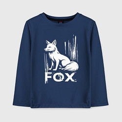 Лонгслив хлопковый детский Лисий стиль, цвет: тёмно-синий