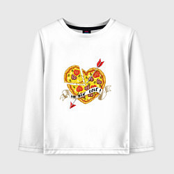 Лонгслив хлопковый детский Love pizza, цвет: белый