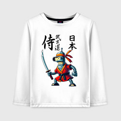 Детский лонгслив Bender bending robot with katana - samurai