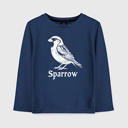 Лонгслив хлопковый детский Воробей в готическом стиле, цвет: тёмно-синий