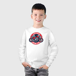 Лонгслив хлопковый детский Cafe racer, цвет: белый — фото 2