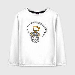 Лонгслив хлопковый детский Баскетбольное кольцо, цвет: белый