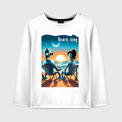 Лонгслив хлопковый детский Bender with girlfriend - beach story, цвет: белый
