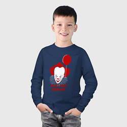 Лонгслив хлопковый детский We all float, цвет: тёмно-синий — фото 2