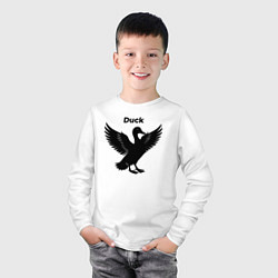 Лонгслив хлопковый детский Утка на взлете, цвет: белый — фото 2