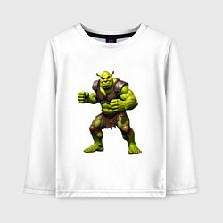 Детский лонгслив Гибрид Шрека и Халка