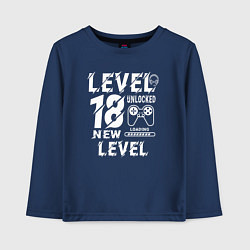 Лонгслив хлопковый детский 18 уровень разблокирован новая загрузка, цвет: тёмно-синий