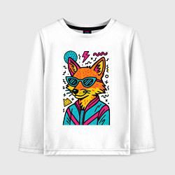 Детский лонгслив Лиса поп арт