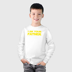 Лонгслив хлопковый детский I am your father, цвет: белый — фото 2
