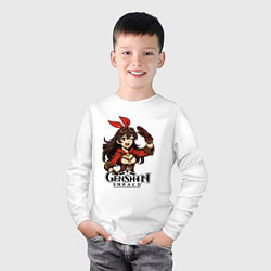 Лонгслив хлопковый детский Эмбер из Genshin Impact, цвет: белый — фото 2