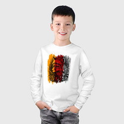 Лонгслив хлопковый детский Лис в зимней шапке, цвет: белый — фото 2