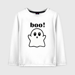 Лонгслив хлопковый детский Хэллоуин, милое привидение, цвет: белый