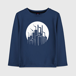 Лонгслив хлопковый детский Лунный завод, цвет: тёмно-синий