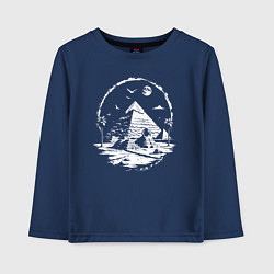 Лонгслив хлопковый детский Лунная тайна пирамид, цвет: тёмно-синий
