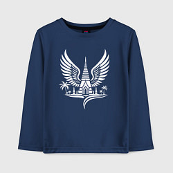 Лонгслив хлопковый детский Хранитель тропиков, цвет: тёмно-синий