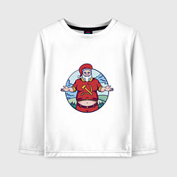 Лонгслив хлопковый детский Советский Санта, цвет: белый