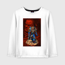 Лонгслив хлопковый детский Space Marine, цвет: белый
