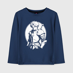 Лонгслив хлопковый детский Стальной воин аниме, цвет: тёмно-синий