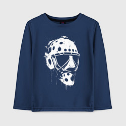 Лонгслив хлопковый детский Белая хоккейная маска, цвет: тёмно-синий