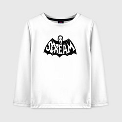 Лонгслив хлопковый детский Scream bat, цвет: белый