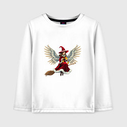 Детский лонгслив Рождественская ведьма: крылатая чародейка
