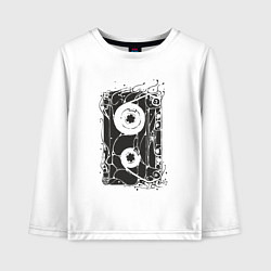 Лонгслив хлопковый детский Кассета, цвет: белый