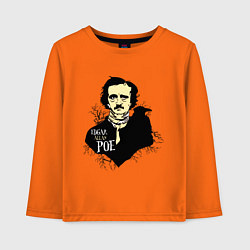 Лонгслив хлопковый детский Эдгар По, цвет: оранжевый