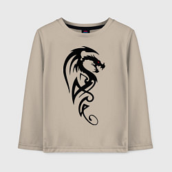 Лонгслив хлопковый детский Дракон стильный трайбл, цвет: миндальный