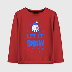Лонгслив хлопковый детский Снеговик Let it snow, цвет: красный