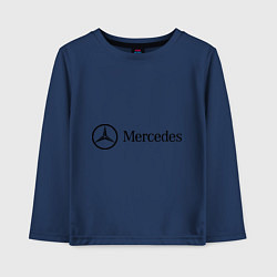 Лонгслив хлопковый детский Mercedes Logo, цвет: тёмно-синий