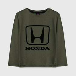 Лонгслив хлопковый детский Honda logo, цвет: меланж-хаки