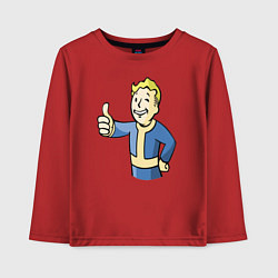 Лонгслив хлопковый детский Fallout vault boy, цвет: красный