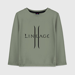 Лонгслив хлопковый детский Lineage logo, цвет: авокадо