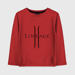 Лонгслив хлопковый детский Lineage logo, цвет: красный
