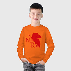 Лонгслив хлопковый детский Евангелион NERV, цвет: оранжевый — фото 2