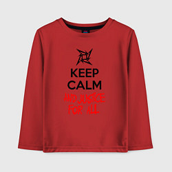 Лонгслив хлопковый детский Keep Calm & Justice For All, цвет: красный