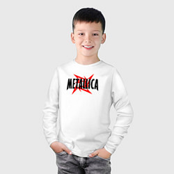 Лонгслив хлопковый детский Metallica logo, цвет: белый — фото 2