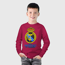 Лонгслив хлопковый детский Real Madrid, цвет: маджента — фото 2