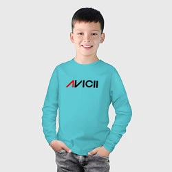 Лонгслив хлопковый детский Avicii, цвет: бирюзовый — фото 2