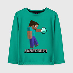 Лонгслив хлопковый детский Minecraft Rock, цвет: зеленый