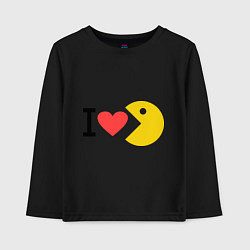 Лонгслив хлопковый детский I love Packman, цвет: черный