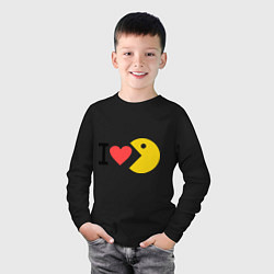 Лонгслив хлопковый детский I love Packman, цвет: черный — фото 2
