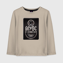 Лонгслив хлопковый детский AC/DC: Let there be rock, цвет: миндальный