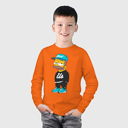 Лонгслив хлопковый детский Bart Just Us, цвет: оранжевый — фото 2