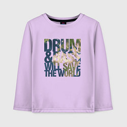 Лонгслив хлопковый детский Drum & Bass: The World, цвет: лаванда