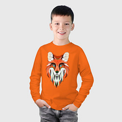 Лонгслив хлопковый детский Дизайнерская лиса, цвет: оранжевый — фото 2