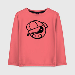 Лонгслив хлопковый детский SUBARY PIG, цвет: коралловый